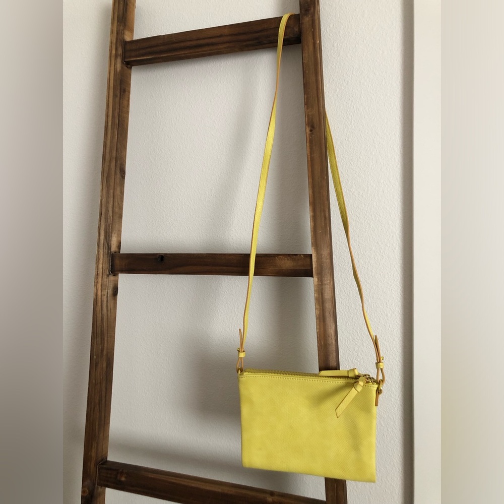 Chartreuse crossbody clutch bag